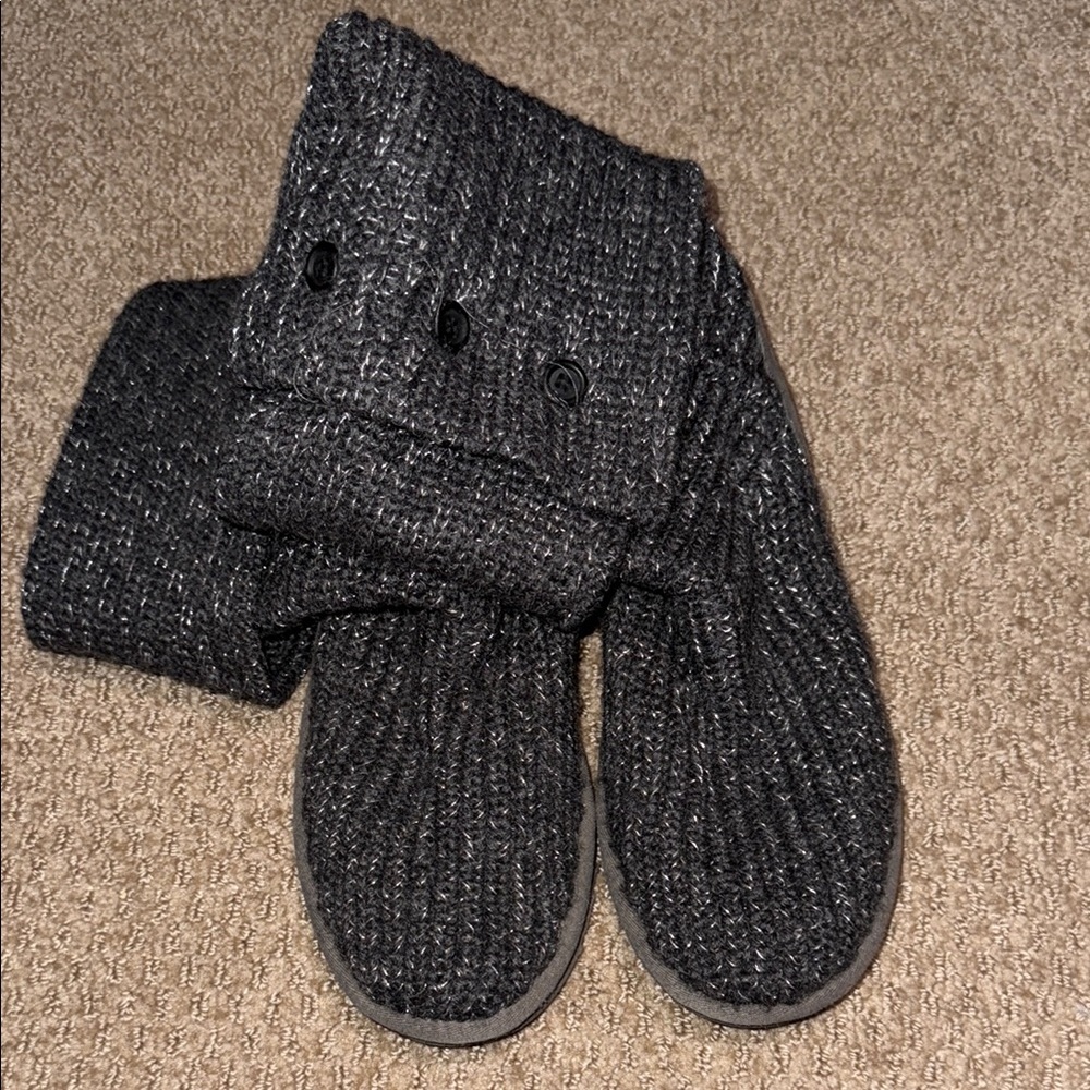 UGG Gray Knit Winter Boots